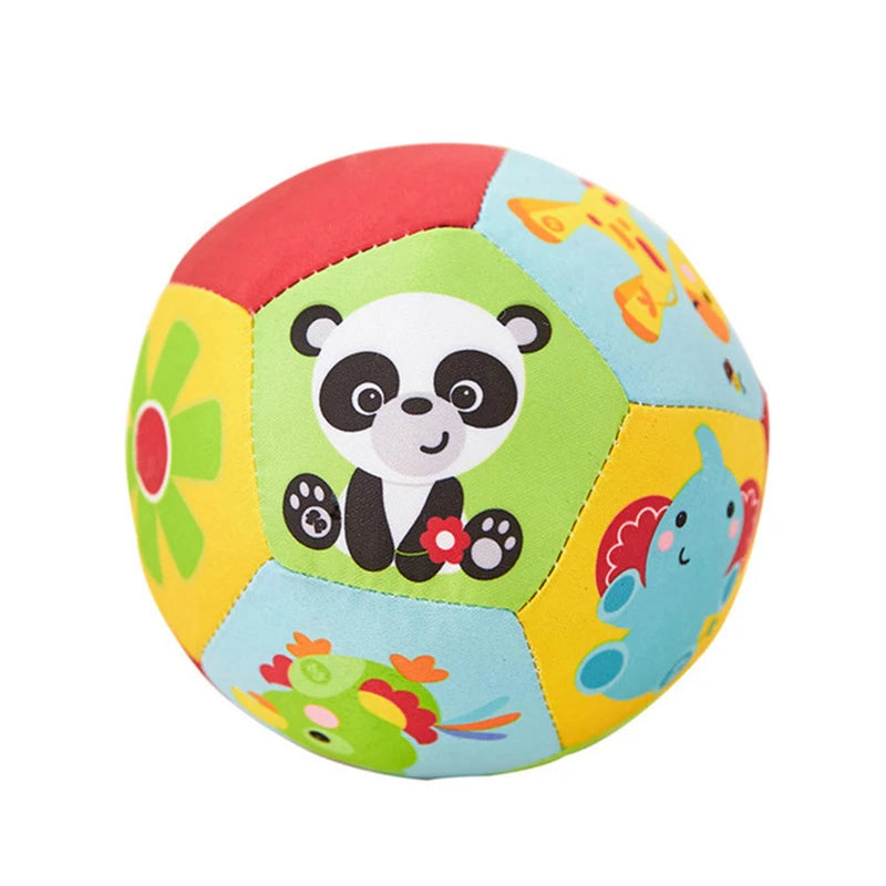 Baby Stoffrassel-Ball mit Glocke – Weiches Tier-Spielzeug 0–12 Monate