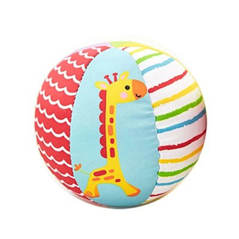 Baby Stoffrassel-Ball mit Glocke – Weiches Tier-Spielzeug 0–12 Monate