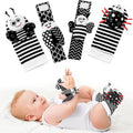 Baby Handgelenk- & Knöchelrasseln – Tier-Set für 0–24 Monate