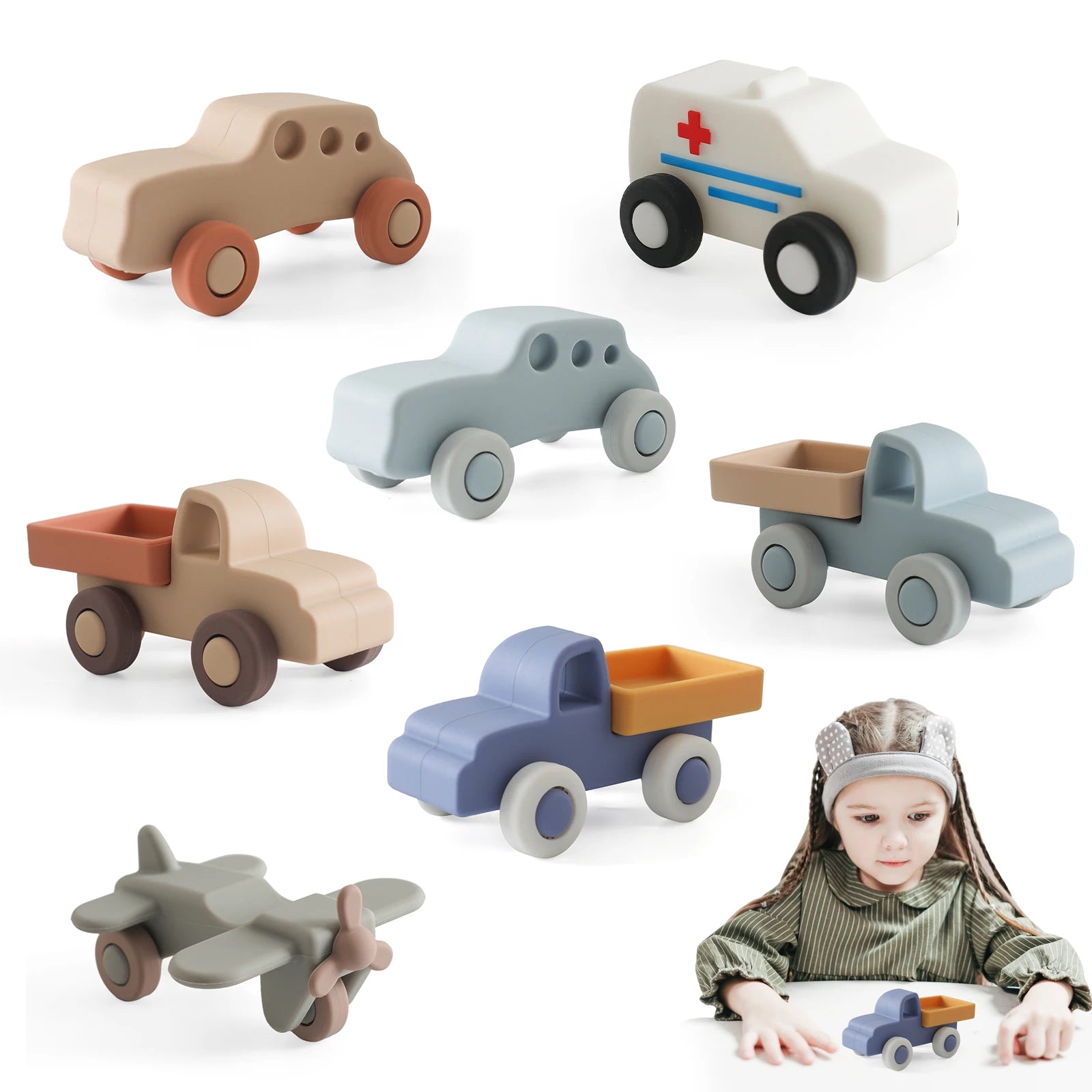Montessori Silikon-Auto Beißring – Lernspielzeug für Babys 0–12 Monate
