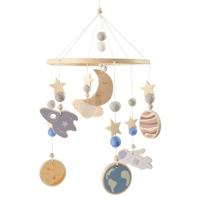 Baby Mobile aus Holz – Mit Musikbox & Glocken für Babybett