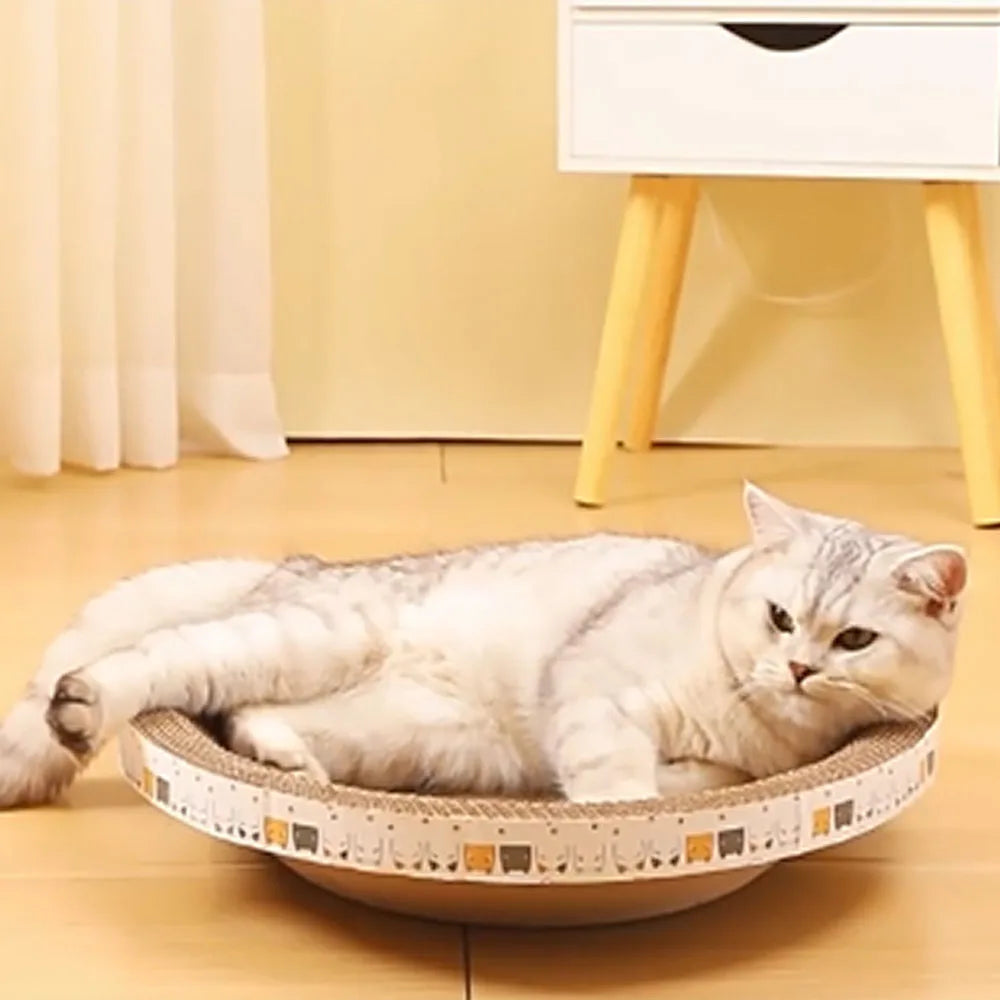 Katzen-Kratzschale aus Wellpappe – Kratzpad, Bett & Stressabbau in einem