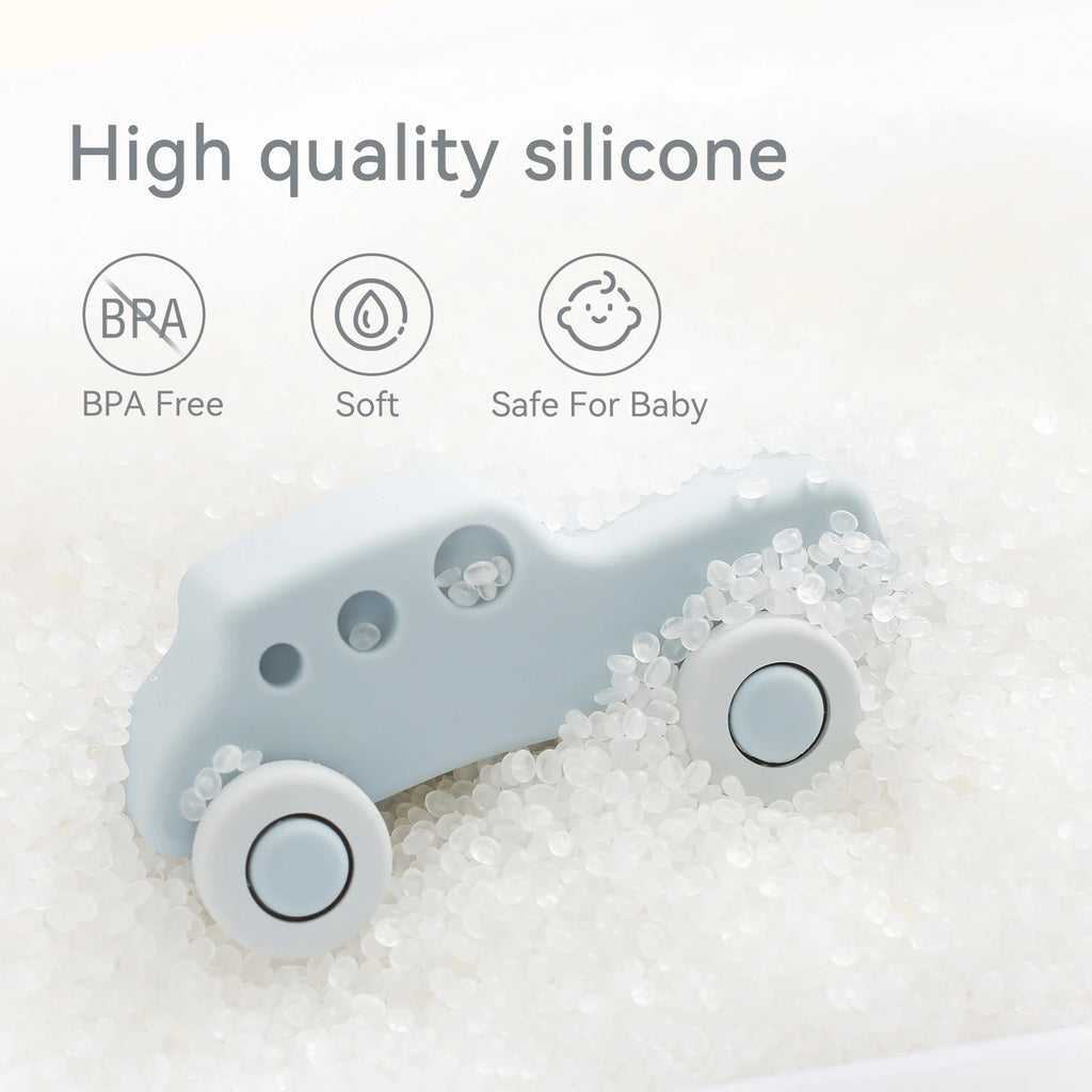 Montessori Silikon-Auto Beißring – Lernspielzeug für Babys 0–12 Monate