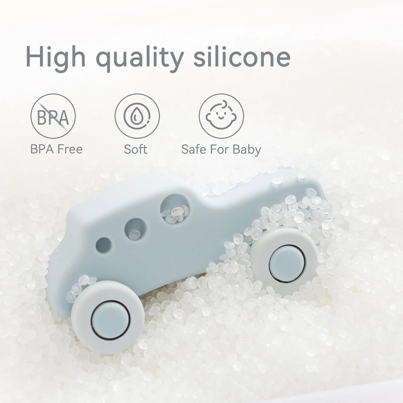 Montessori Silikon-Auto Beißring – Lernspielzeug für Babys 0–12 Monate