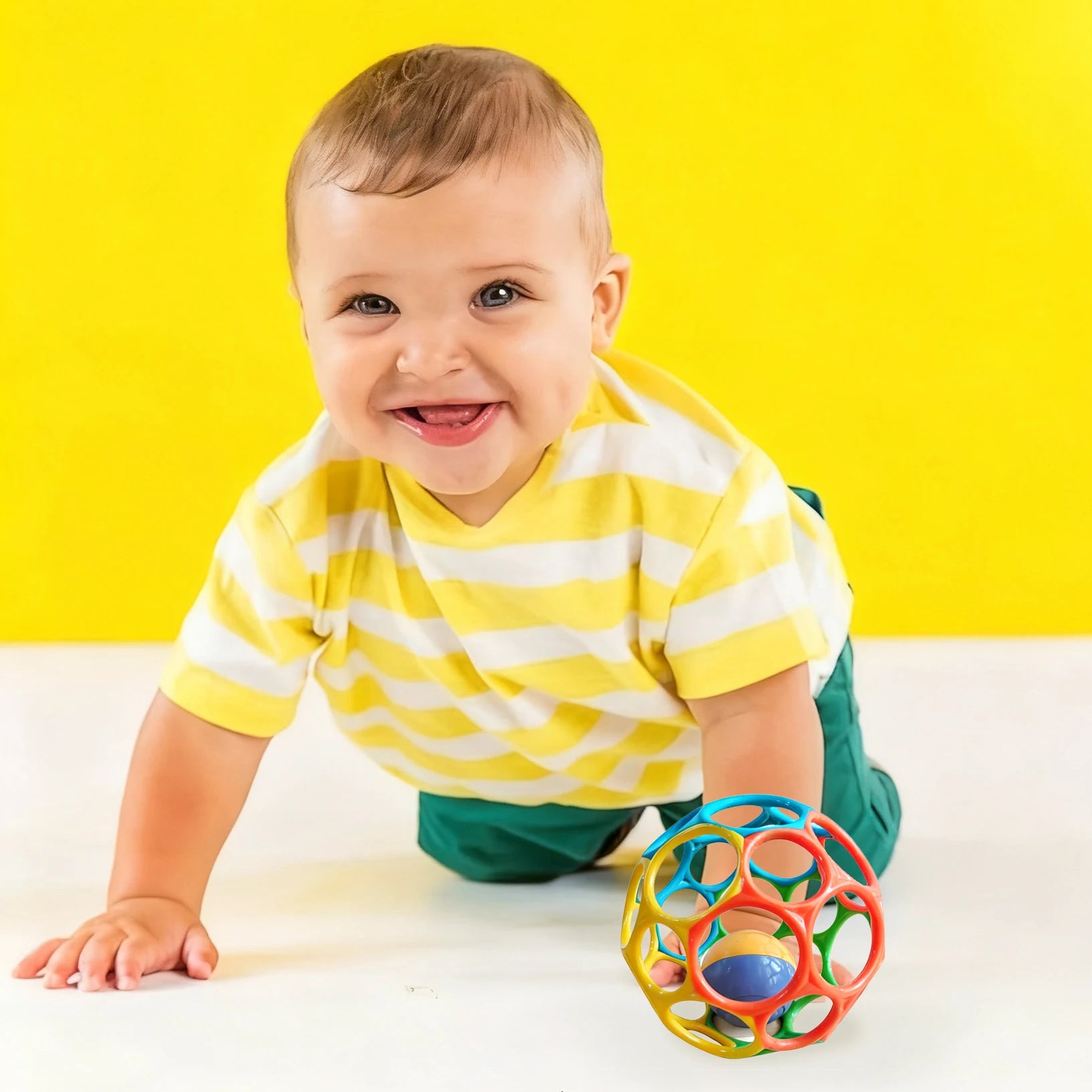 6-in-1 Baby Sensorikball aus Silikon – BPA-frei, weich & lehrreich