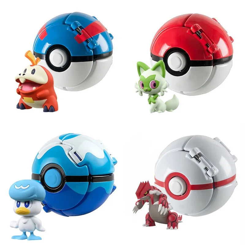Pokéball mit Pokémon-Figur – Sammel-Set Pikachu, Gengar, Glumanda & mehr