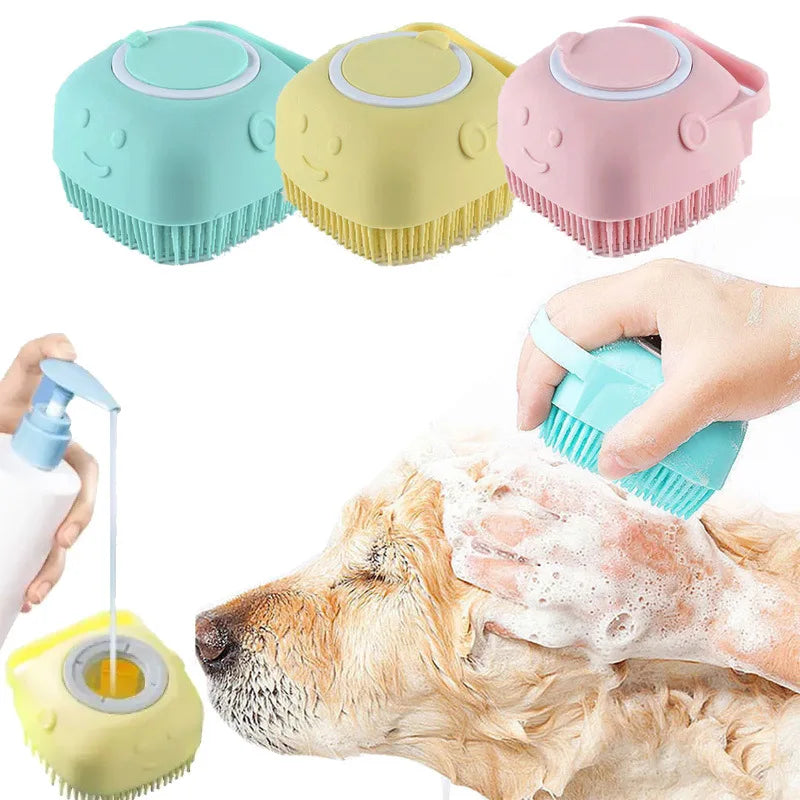 Hunde-Badebürste mit Seifenspender – Massage & Reinigung in einem