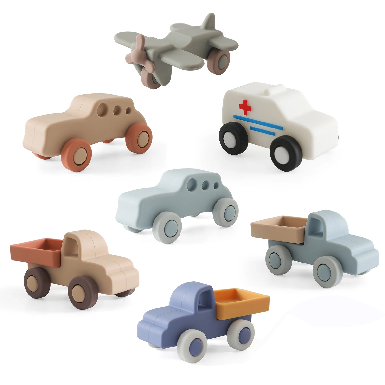 Montessori Silikon-Auto Beißring – Lernspielzeug für Babys 0–12 Monate