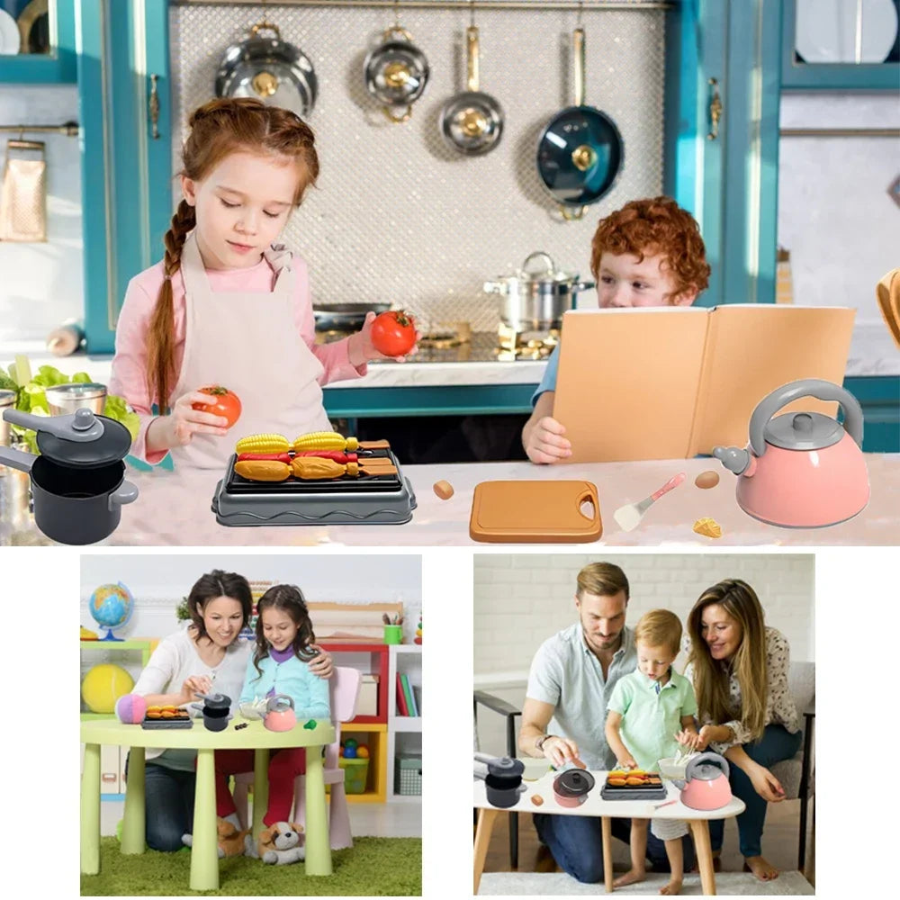 Kinder-Küchen-Spielset – 59/69/92 Teile mit Topf, Pfanne & Lebensmitteln