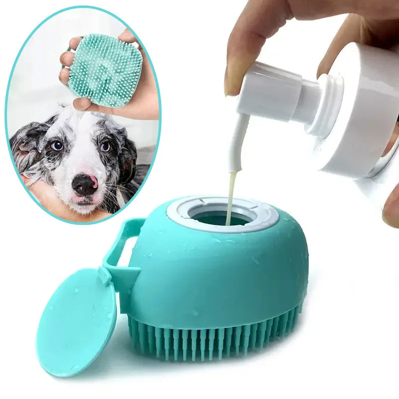 Hunde-Badebürste mit Seifenspender – Massage & Reinigung in einem