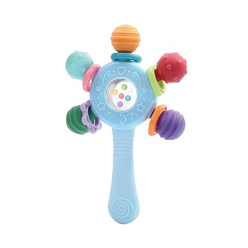 Baby Silikon-Beißring & Rasselspielzeug | Sensorisches Lernspielzeug | 0–36 Monate