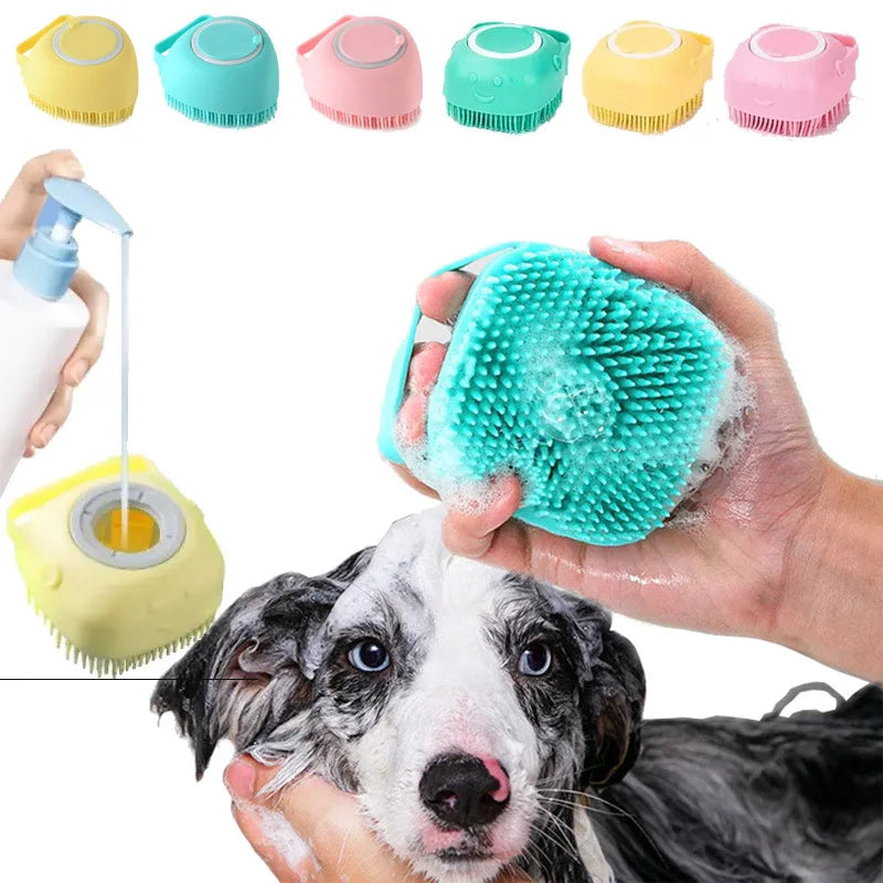 Hunde-Badebürste mit Seifenspender – Massage & Reinigung in einem
