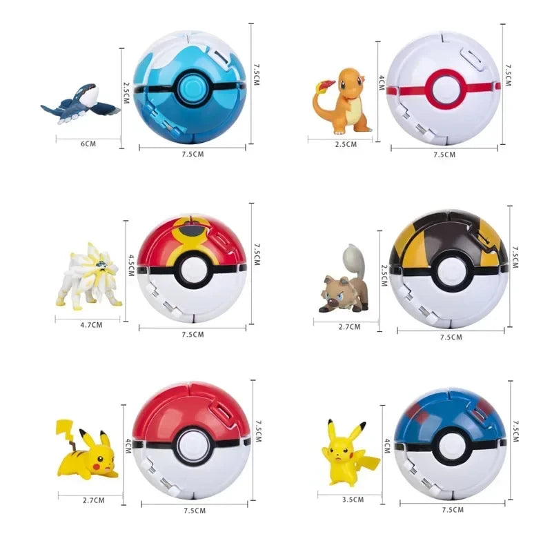 Pokéball mit Pokémon-Figur – Sammel-Set Pikachu, Gengar, Glumanda & mehr
