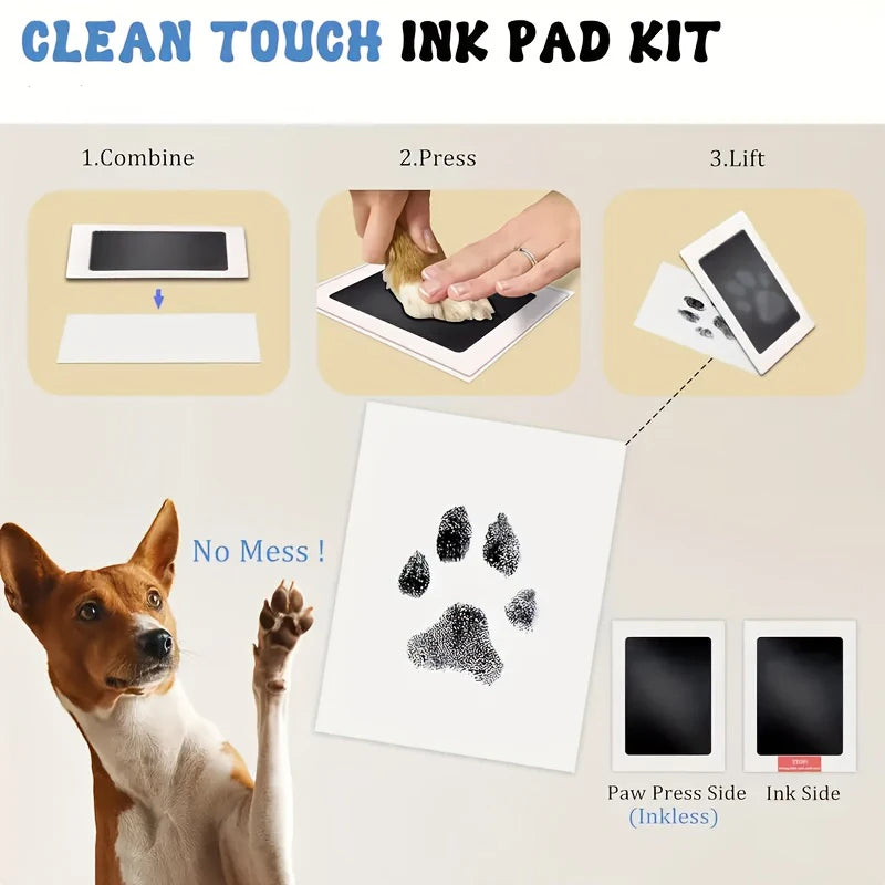 Haustier Pfoten-Abdruck Gedenkset – Hund oder Katze | DIY Tintenfreies Handabdruck & Pfotenstempel-Kit
