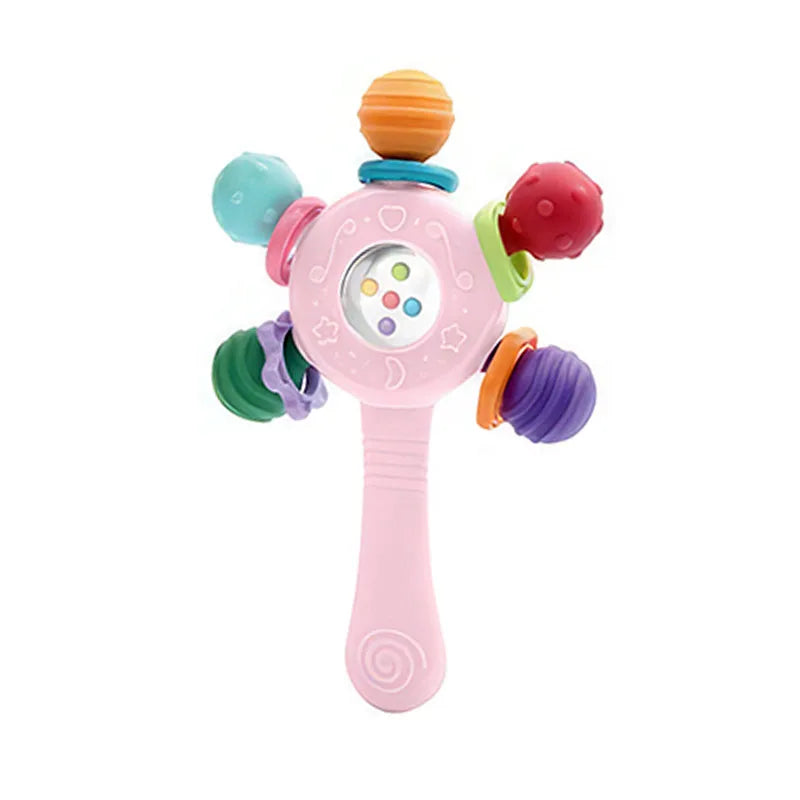 Baby Silikon-Beißring & Rasselspielzeug | Sensorisches Lernspielzeug | 0–36 Monate