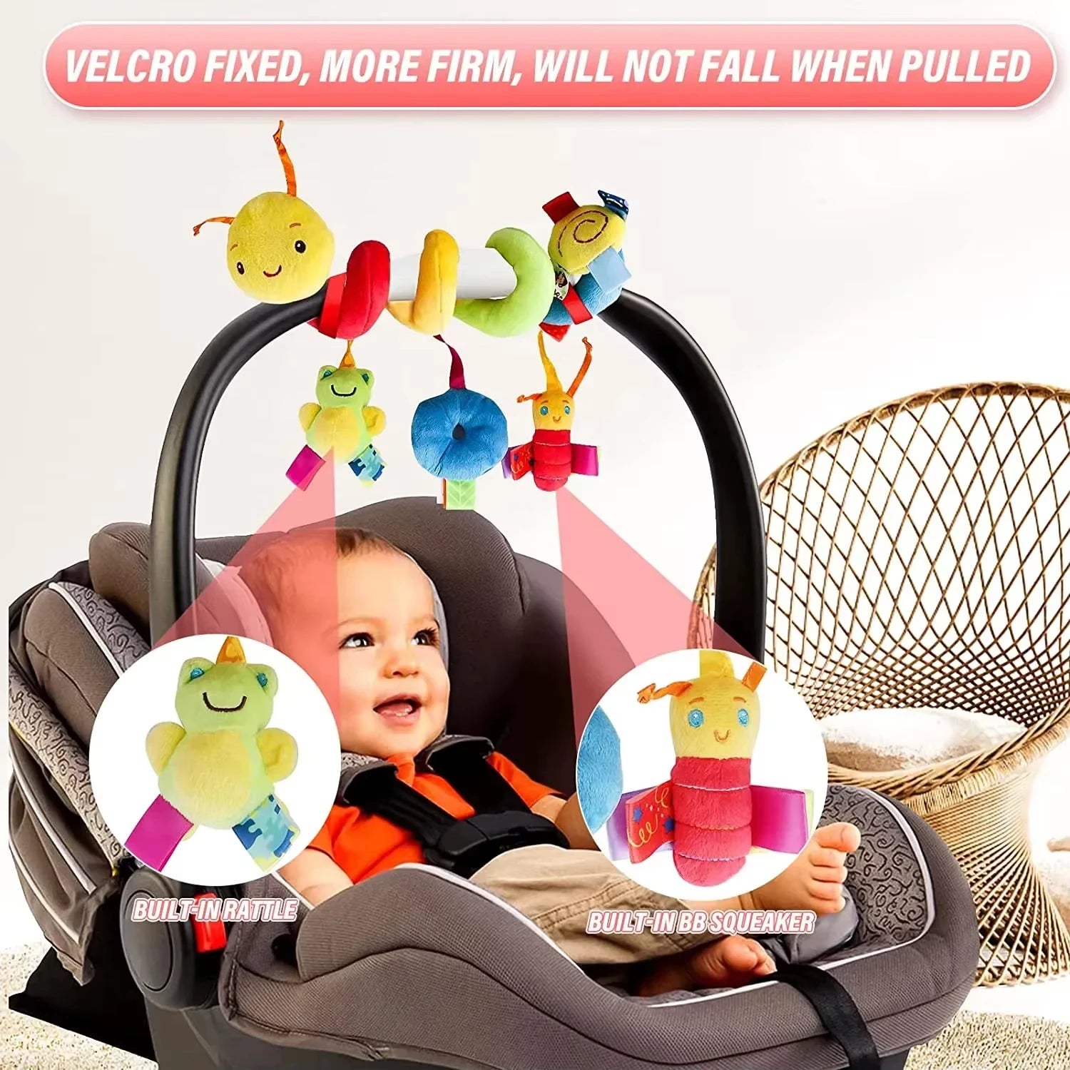 Baby Hängerassel mit Musik – Für Kinderwagen, Autositz & Bett