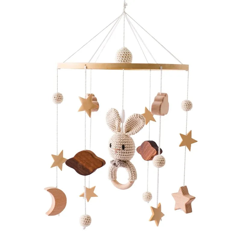 Baby Mobile aus Holz – Mit Musikbox & Glocken für Babybett