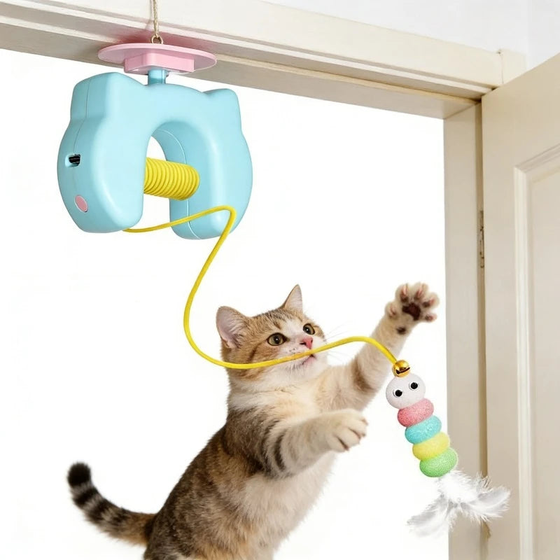 Elektrisches Katzenspielzeug mit Feder & Automatik – Selbstspielend & Wiederaufladbar