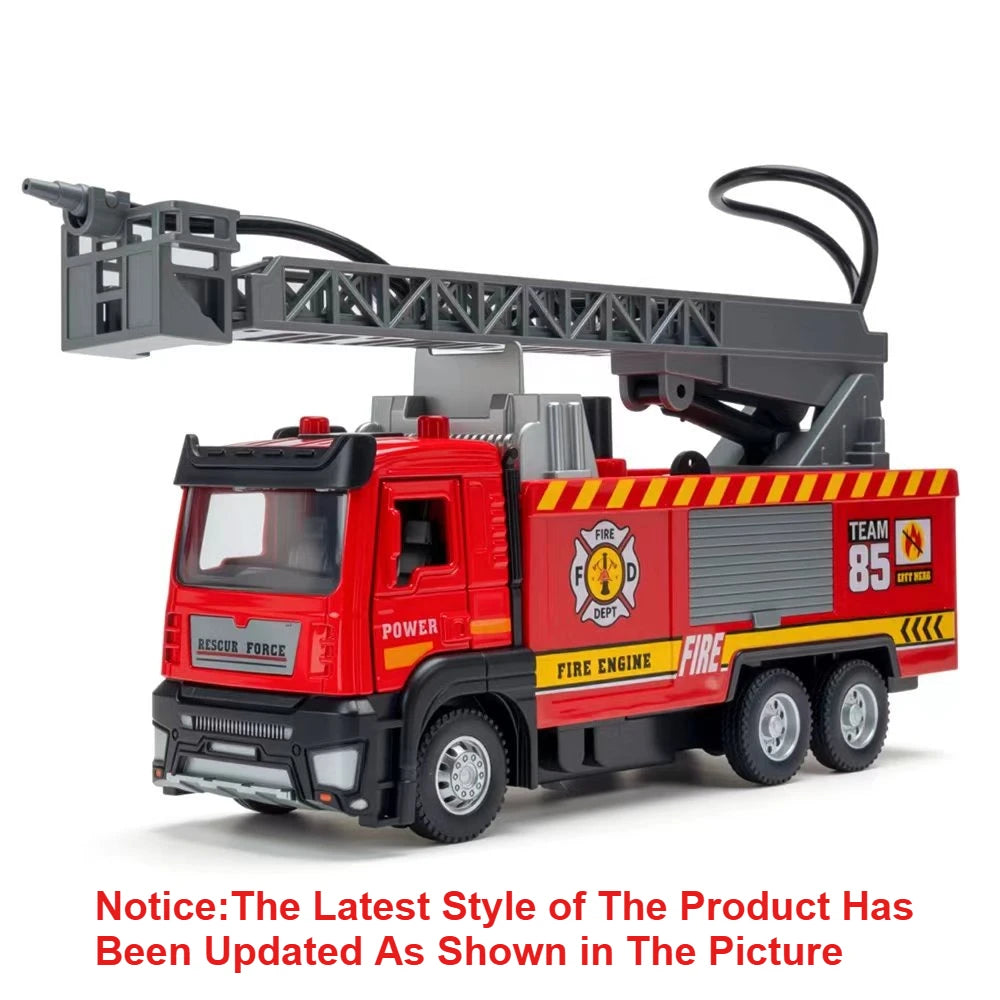 Feuerwehrauto Modell 1:32 – Mit Licht, Sound, Wasserspritzer & Rückzugmotor
