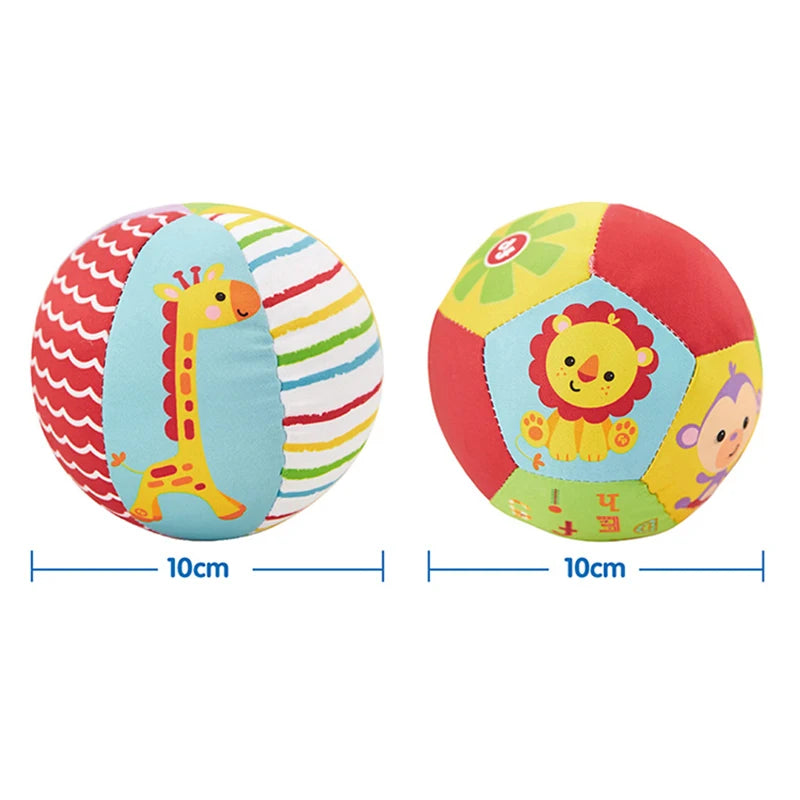 Baby Stoffrassel-Ball mit Glocke – Weiches Tier-Spielzeug 0–12 Monate