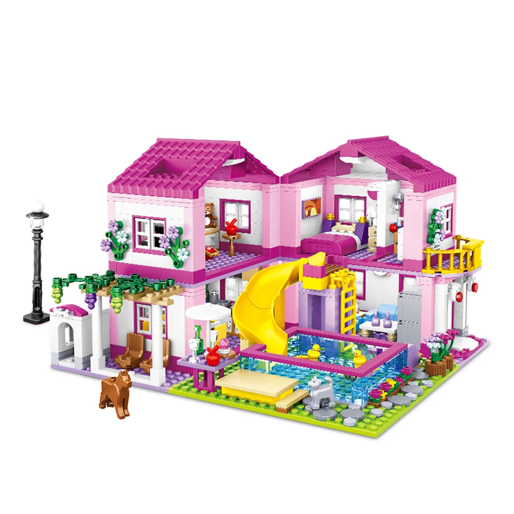 Stadthaus Bausteinset – Lego-kompatibel, Sommerferien-Villa für Kinder ab 6 Jahren