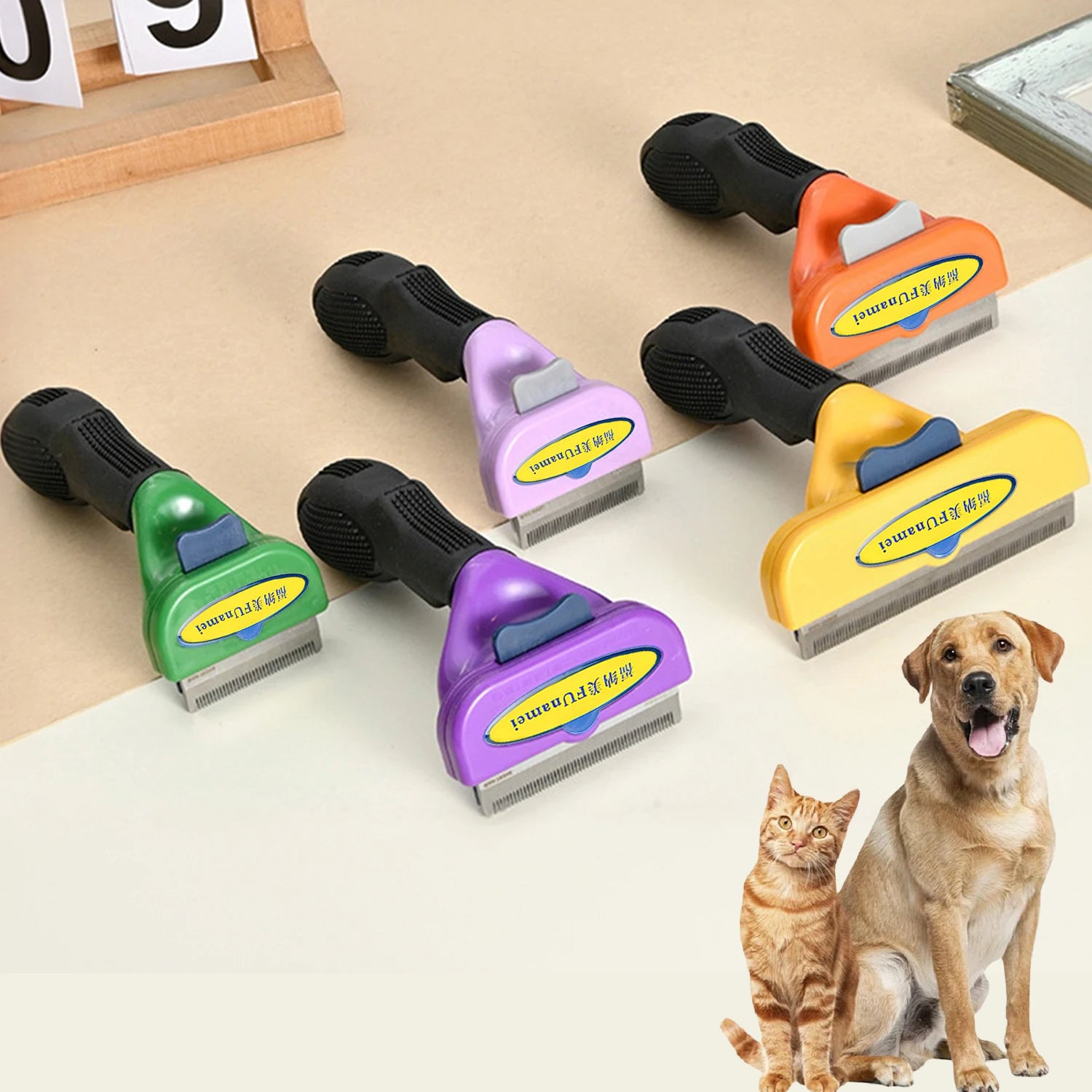 Profi Fellpflege-Bürste für Hunde & Katzen | Entfilzungswerkzeug | Größen S–XL