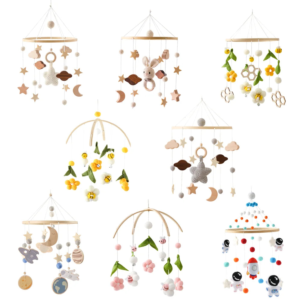 Baby Mobile aus Holz – Mit Musikbox & Glocken für Babybett