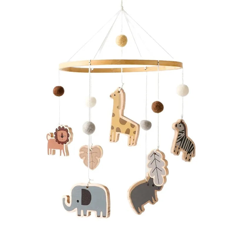 Baby Mobile aus Holz – Mit Musikbox & Glocken für Babybett