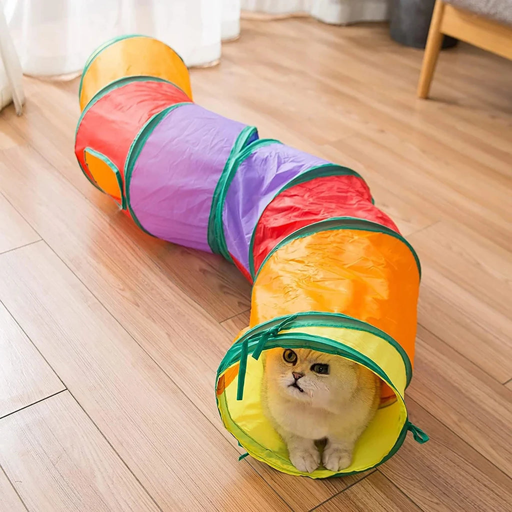 Katzentunnel faltbar – Interaktives Spielzeug für Katzen, Kaninchen & Welpen