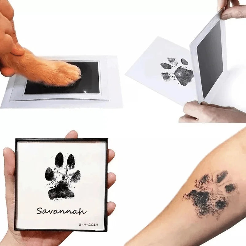 Haustier Pfoten-Abdruck Gedenkset – Hund oder Katze | DIY Tintenfreies Handabdruck & Pfotenstempel-Kit